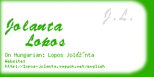 jolanta lopos business card